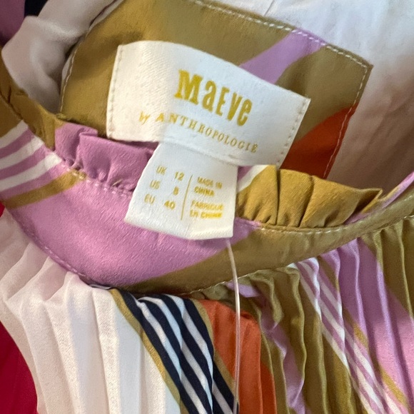 Anthropologie Maeve Multicolor Pleated Skirt - Picture 2 of 3